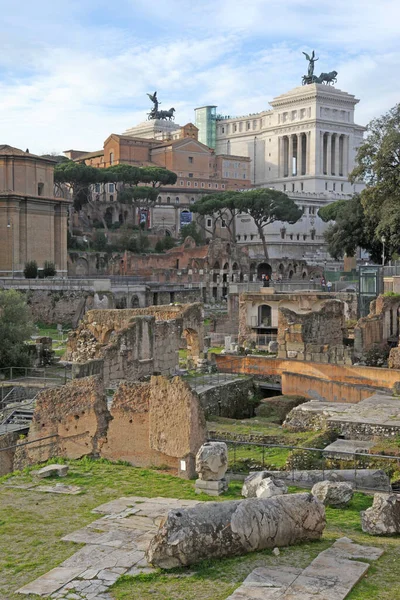 Italië Rome Imperial Forums Fori Imperiali Unesco Romeinse Ruïnes — Stockfoto