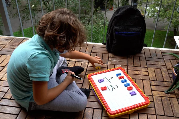 Milano Vita Famiglia Durante Emergenza Covid Coronavirus Quarantena Casa Padre — Fotografia de Stock