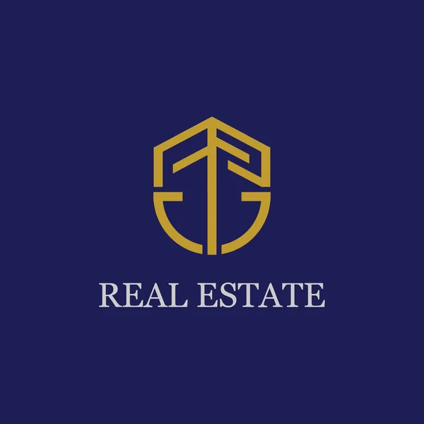 Luxury Real Estate Building Logo Identity Vector Design — Stock Vector