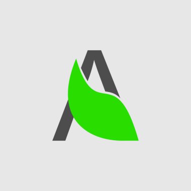 Yaprak elementli bir logo vektörü