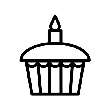 Tek mumlu vektör vuruşu partisi keki.