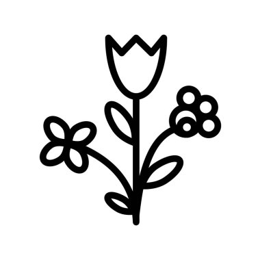 Çiçeklerin vektör vuruşu simgesi 