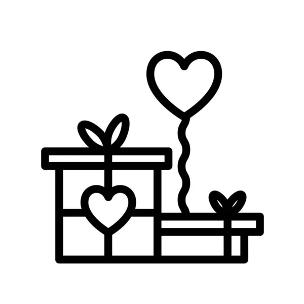 Balonla hediyelerin vektör vuruşu simgesi