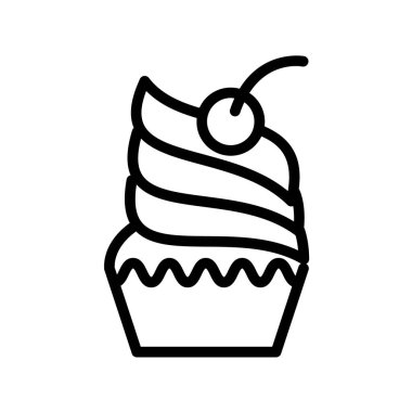 Kirazlı kek için vektör simgesi