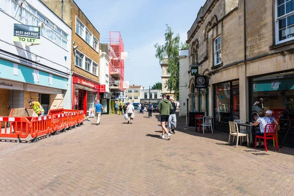 Letni Widok Dnia Dół Pieszej Części Fore Street Trowbridge Wiltshire — Zdjęcie stockowe