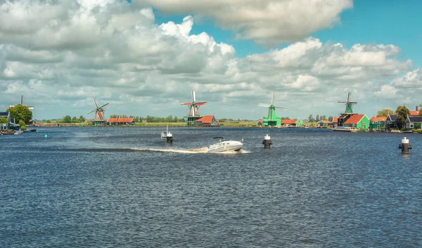 Panorama Los Molinos Viento Zaanse Schans Los Países Bajos — Foto de Stock