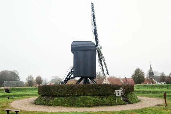 Bourtange Var Değirmen Kuzey Hollanda Groningen Hollandalı Müstahkem Köyde — Stok fotoğraf