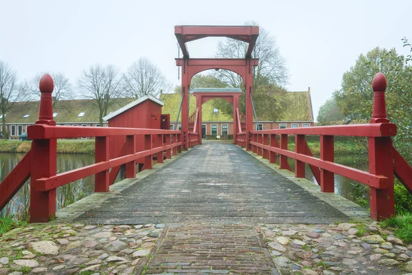 Toegang Brug Naar Bourtange Met Aan Linkerkant Toegang Naar Een — Stockfoto