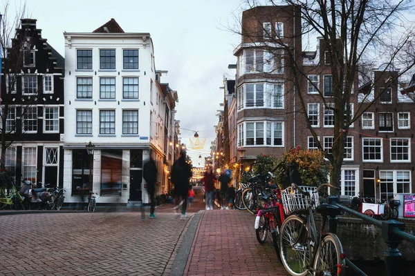 Άμστερνταμ Ολλανδία Δεκεμβρίου 2017 Παράδρομο Στο Κανάλι Herengracht Στο Παλιό — Φωτογραφία Αρχείου