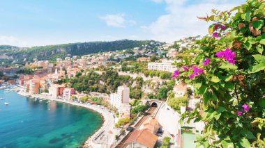 Villefranche-sur-Mer Cote d'Azur Fransa güzel kasaba izlenimi