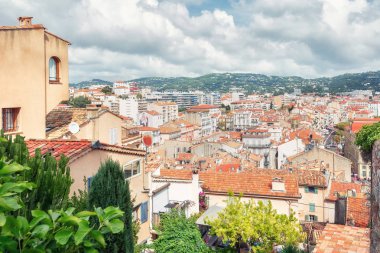 Cannes eski merkezi Fransa'da üstten görünüm