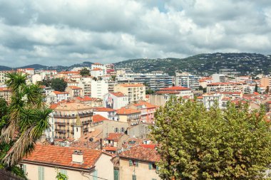 Cannes eski merkezi Fransa'da üstten görünüm