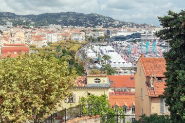 Cannes, Fransa, 15 Eylül 2018: Üstten görünüm Fransa Cannes bağlantı noktası