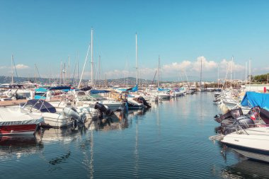 Juan-les-Pins, Fransa, 19 Eylül 2018: Harbor beach Resort Juan-les-Pins Cote d'Azur Fransa