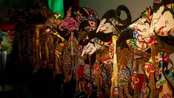 The traditional art of wayang kulit from Java, Indonesia. usually played at night by lifting the traditional Javanese hero