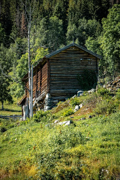 Een Oud Houten Gebouw Noorse Bergen — Stockfoto