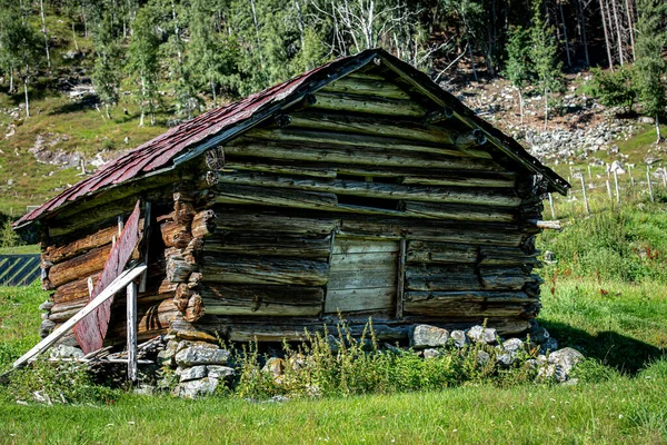 Vieux Bâtiment Bois Dans Les Montagnes Norvégiennes — Photo