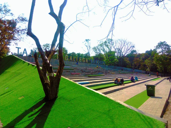 Vista Manhã Parque Cidade Bandung Indonésia — Fotografia de Stock