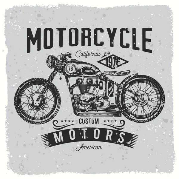 Vintage Anpassade Motorcykel Bikers Logotyp — Stock vektor