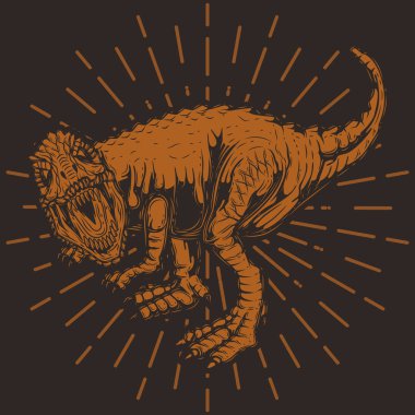 Vektör çizim basit bir arka plan üzerinde bir dinozor. Yazdır t-shirt veya etiketleri için.