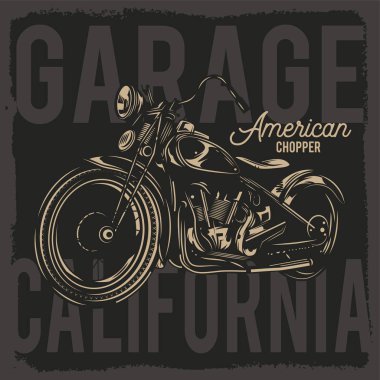 Vektör görüntü bir motosiklet. Amerikalı bir klasik