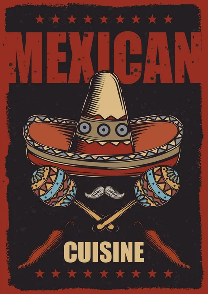 Векторный Плакат Мексиканские Традиции Кухня — стоковый вектор