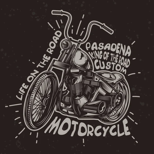 Ilustración Vectorial Original Una Motocicleta Americana Clásica Estilo Vintage Fondo — Archivo Imágenes Vectoriales