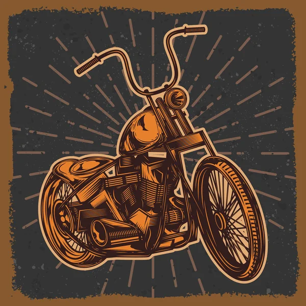 Американский Классический Мотоцикл Векторная Иллюстрация Мотоцикла Оригинальный Рисунок Классический Индивидуальный — стоковый вектор