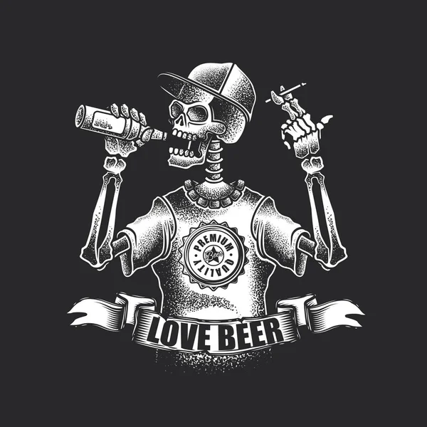 Skull_beer — Stock vektor