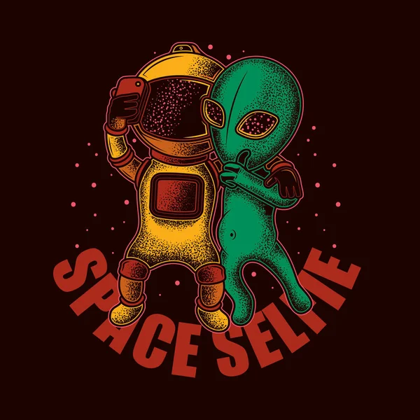 Space _ selfie _ 03 — Vettoriale Stock
