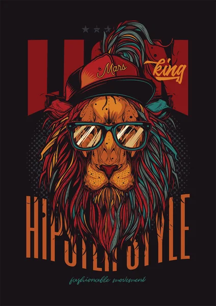 Lion_hipster — Stockvector