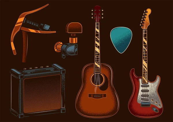 Guitar_set_c — Stock Vector