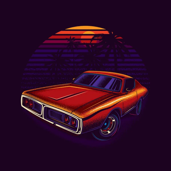 Muscle _ car _ sun — Vector de stock