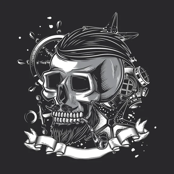 Skull_sea_new_02 — стоковий вектор