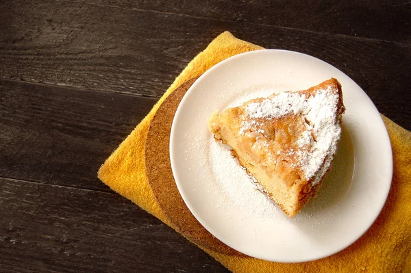 Hembakade Ekologiska Äppelpaj Dessert — Stockfoto