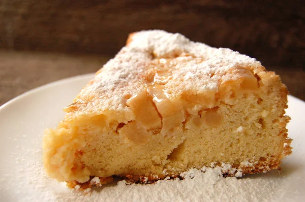 Hembakade Ekologiska Äppelpaj Dessert — Stockfoto