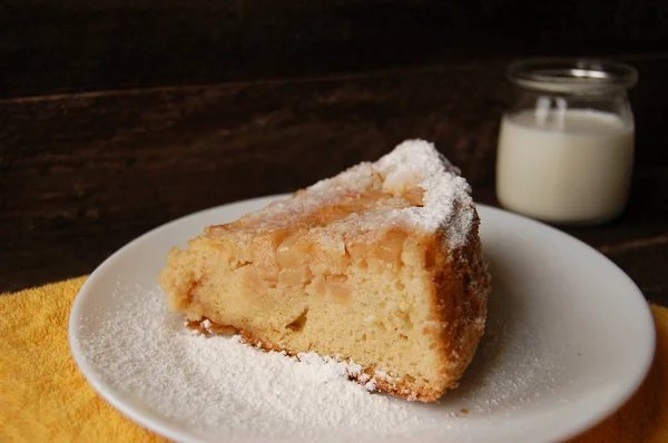 Sobremesa Torta Maçã Orgânica Caseira — Fotografia de Stock