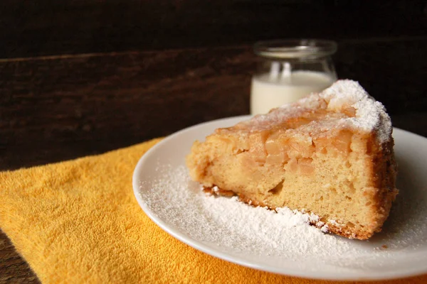 Sobremesa Torta Maçã Orgânica Caseira — Fotografia de Stock