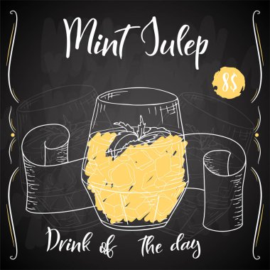 Alcoholc kokteyl sakinleşmek. Parti yaz poster. Vektör arka plan