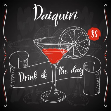 Alcoholc kokteyl kokteyli. Parti yaz poster. Vektör arka plan