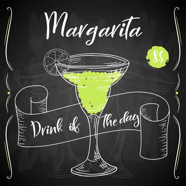 Alkoholischer Cocktail Margarita. Sommerplakat der Partei. Vektorhintergrund — Stockvektor