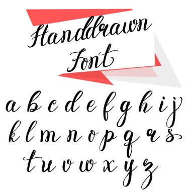 Elle çizilmiş vektör alfabe. Tasarımınız için el yazısı harfleri