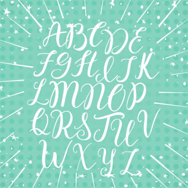 Elle çizilmiş vektör alfabe. Tasarımınız için el yazısı harfleri