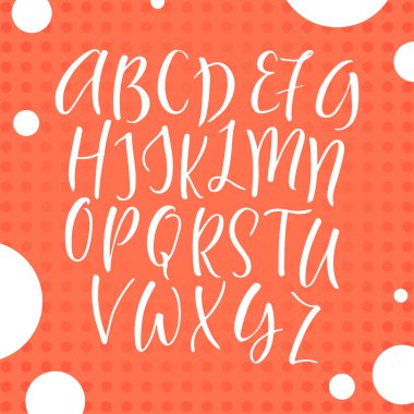 El yazısı hat yazı tipi. Vektör alfabe. El çizilen harf