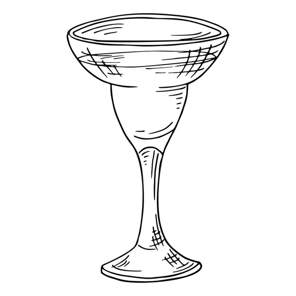 Bebida alcohólica extraída a mano. Cóctel de boceto para bar o menú de pub. Ilustración vectorial — Vector de stock