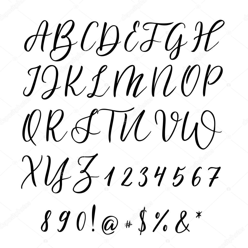 Hand drawn letters. Lettering and custom typography for your designs.Vector type