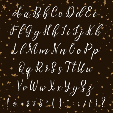 El çizimi yazı tipi. İtalyanca dinamik alfabe. Modern tipografi. Harf karakter seti. Vektör illüstrasyonu