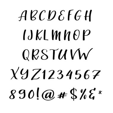 El çizimi yazı tipi. İtalyanca dinamik alfabe. Modern tipografi. Harf karakter seti. Vektör illüstrasyonu