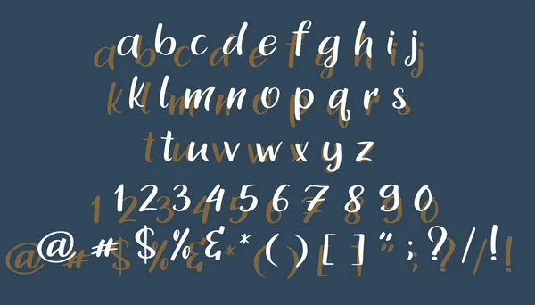 Handritat kalligrafiskt typsnitt. Kursiv dynamisk display alfabet. Modern typografi. Bokstäver teckenuppsättning. Vektorillustration — Stock vektor