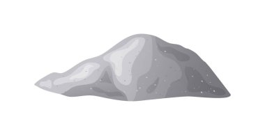 Çimento yığını, çakıl yığını. Malzeme kum elementi inşa ediliyor. Vektör illüstrasyonu beyaz arkaplanda izole edildi.